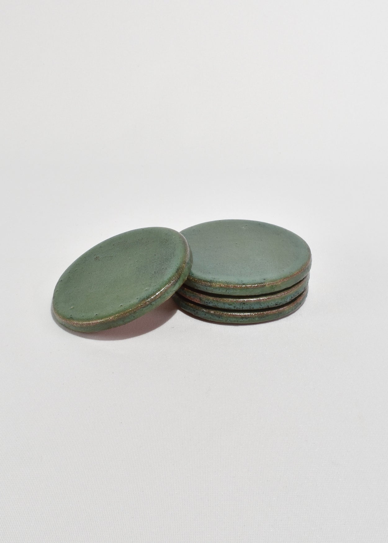 Dark Green Ceramic Coaster Set