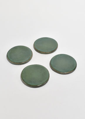 Dark Green Ceramic Coaster Set