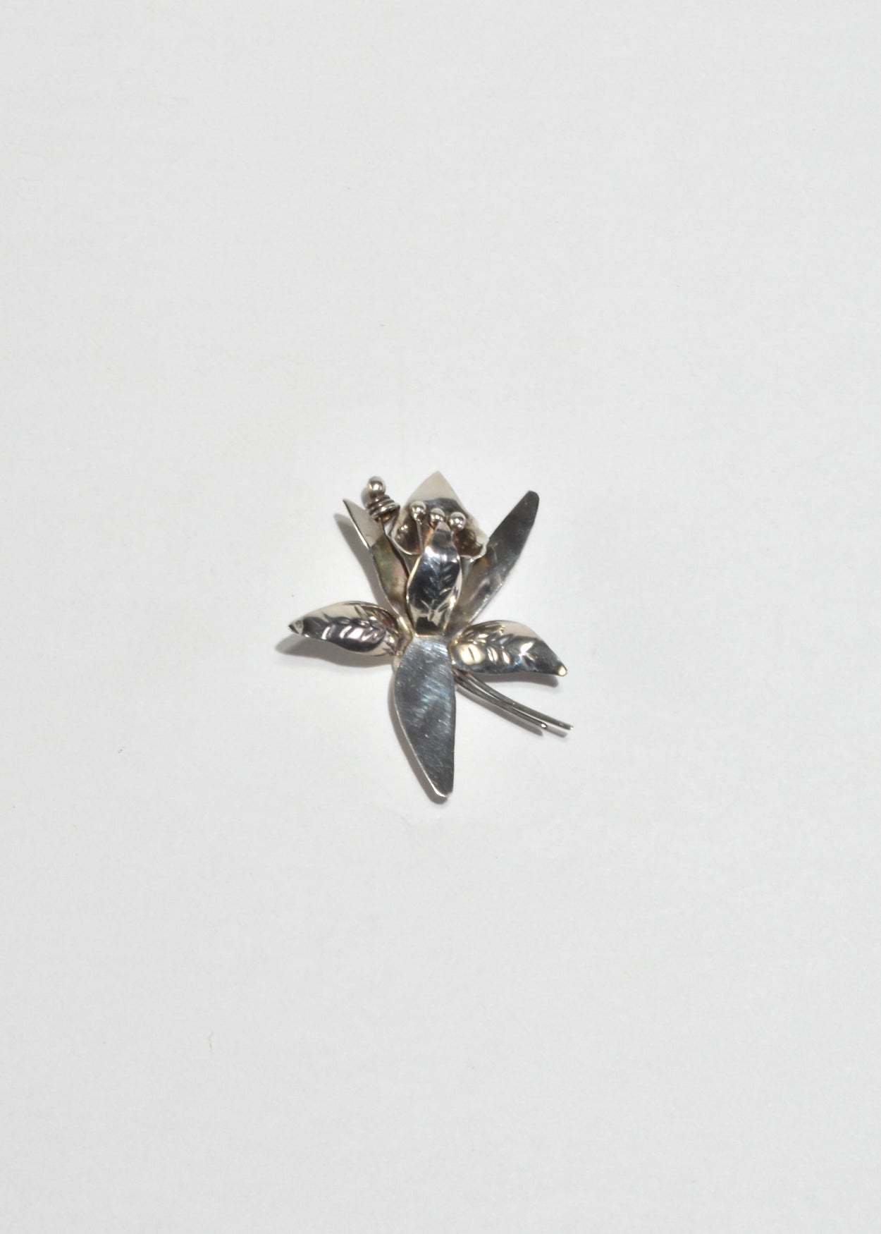 Silver Orchid Brooch