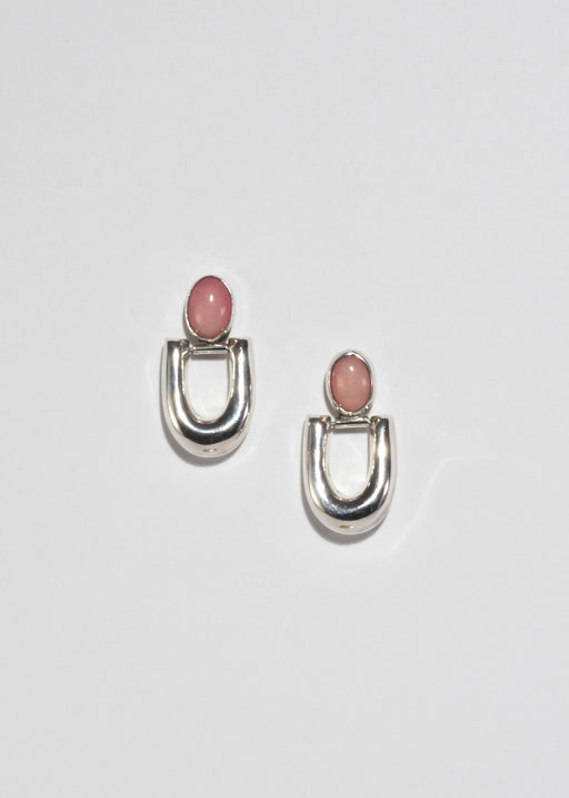 Silver Rose Quartz Earrings