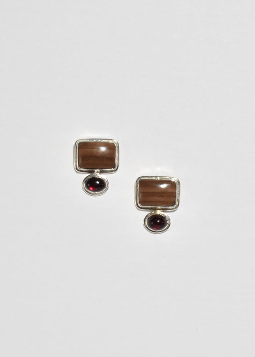Garnet Wood Earrings