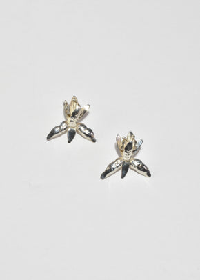 Silver Orchid Earrings