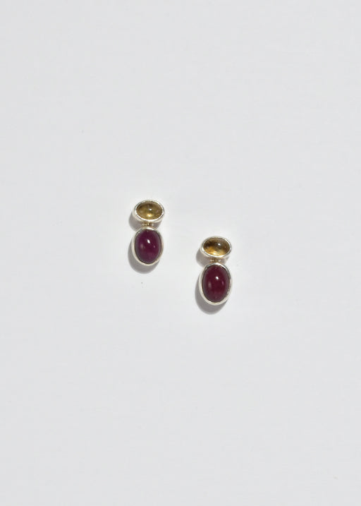 Citrine Ruby Earrings