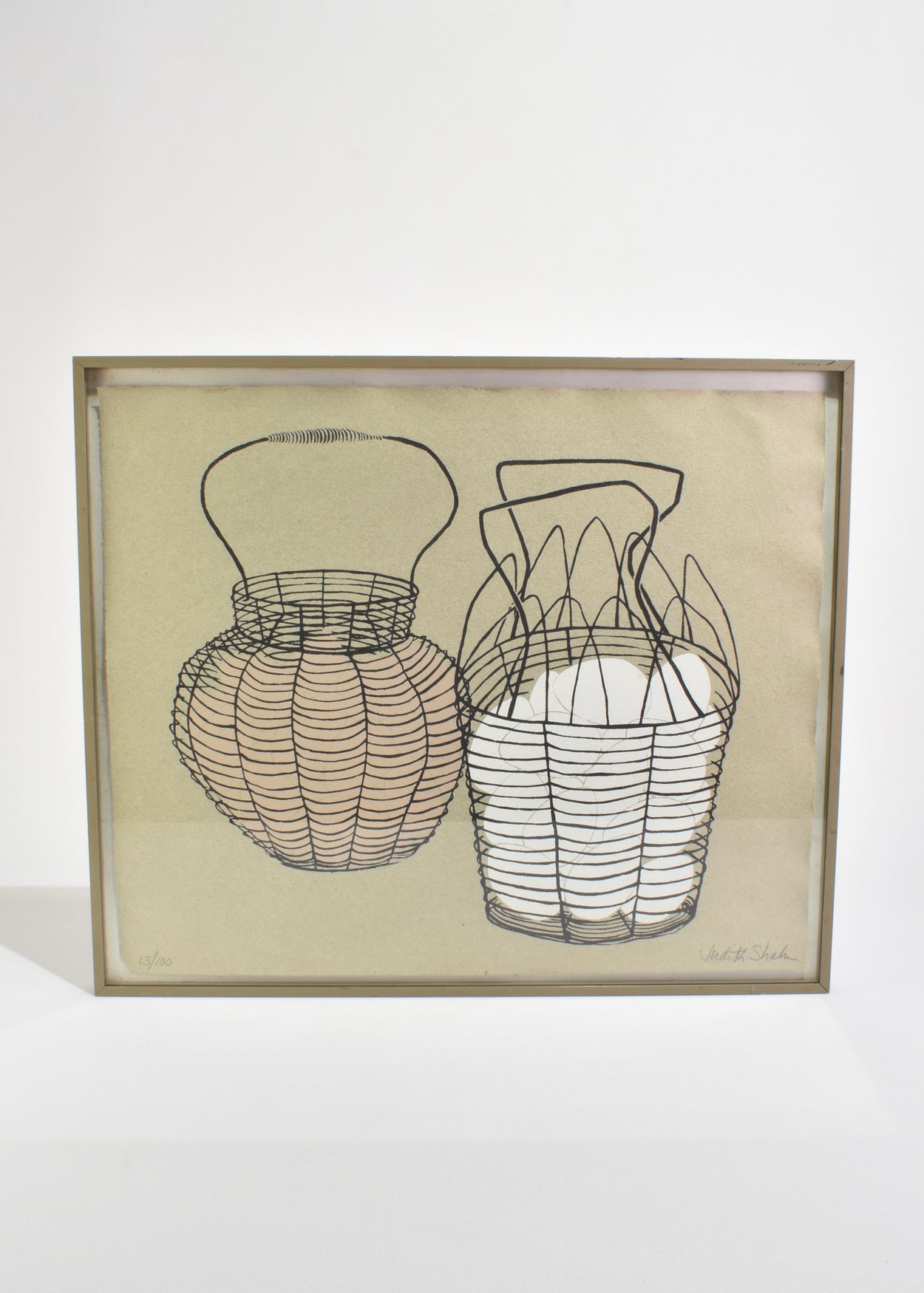 Egg Baskets Serigraph, Framed