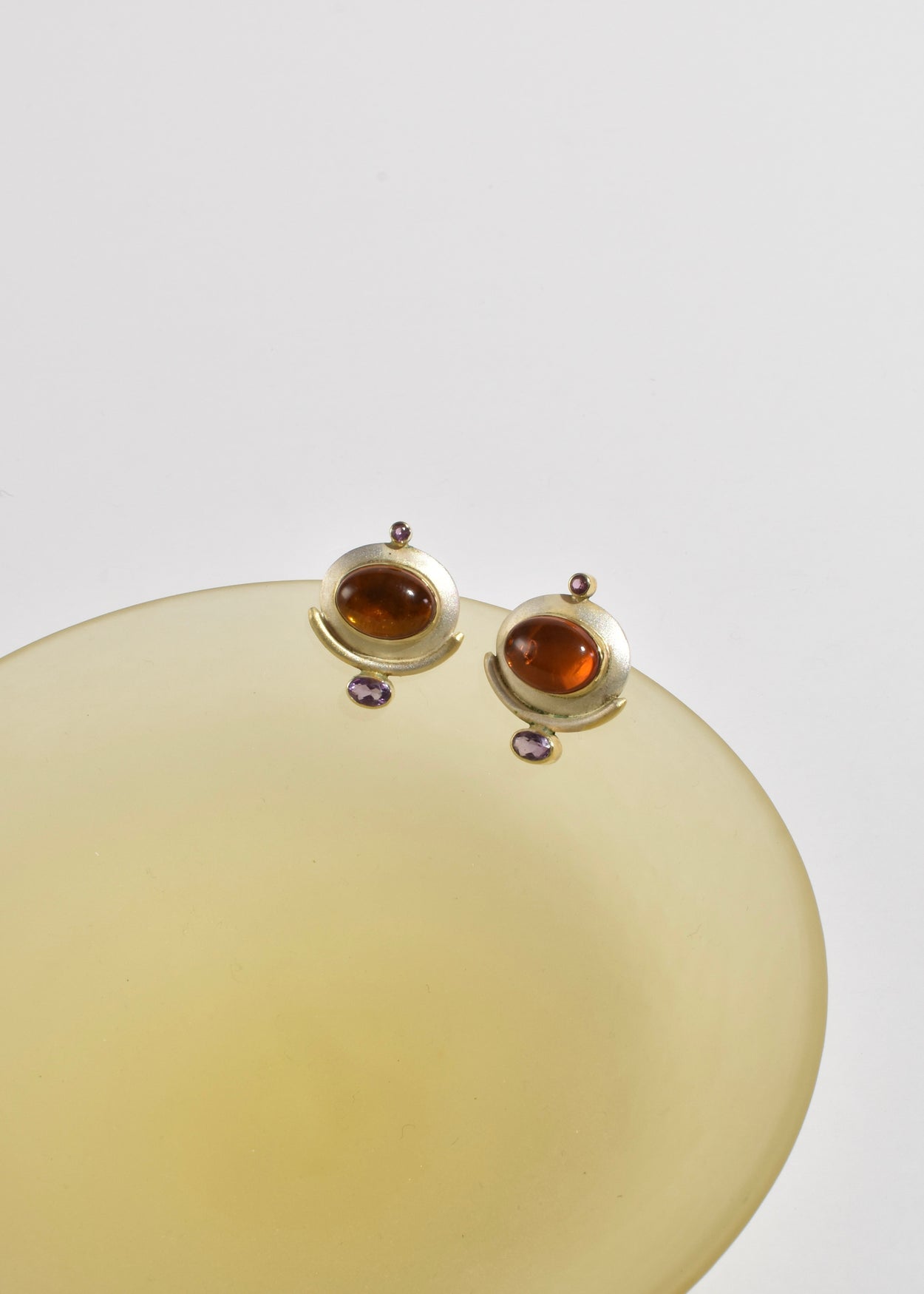 Amber Amethyst Earrings