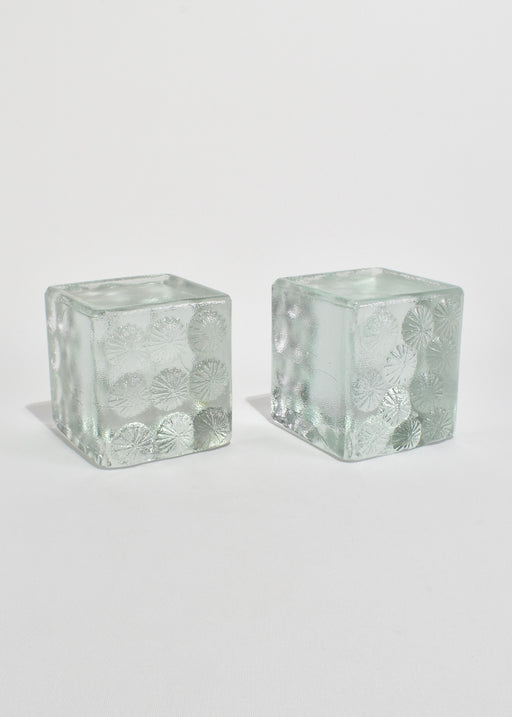 Block Glass Bookends