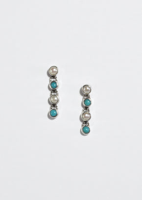 Turquoise Pearl Earrings