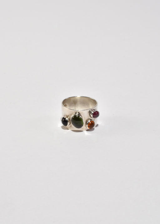 Silver Multi Stone Ring