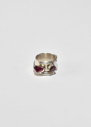 Abstract Tourmaline Ruby Ring