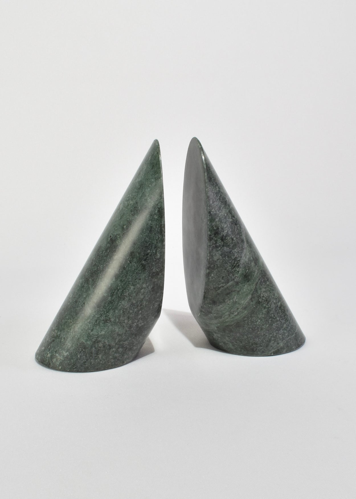 Green Slanted Stone Bookends