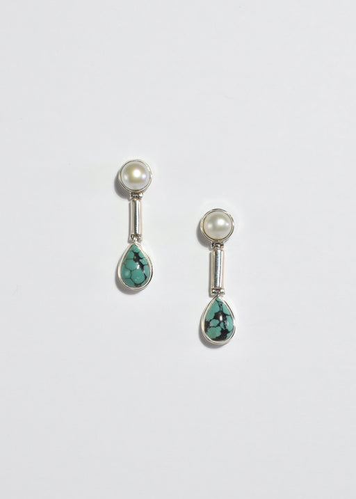 Pearl Turquoise Drop Earrings