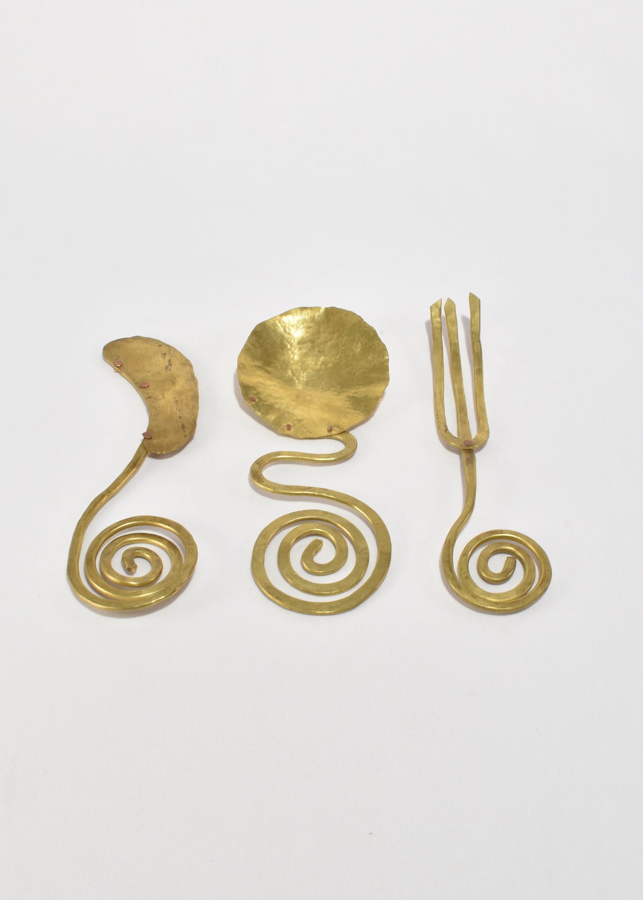 Spiral Brass Serving Set