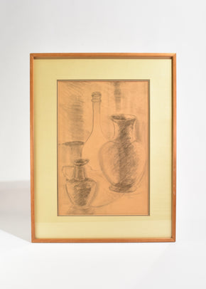 Charcoal Still Life, Framed