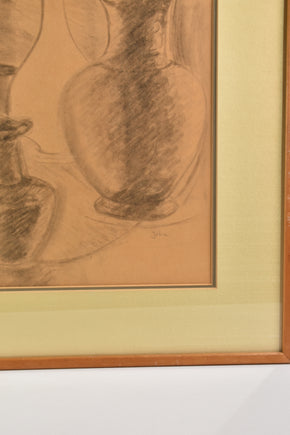 Charcoal Still Life, Framed