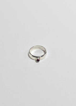 Silver Garnet Ring