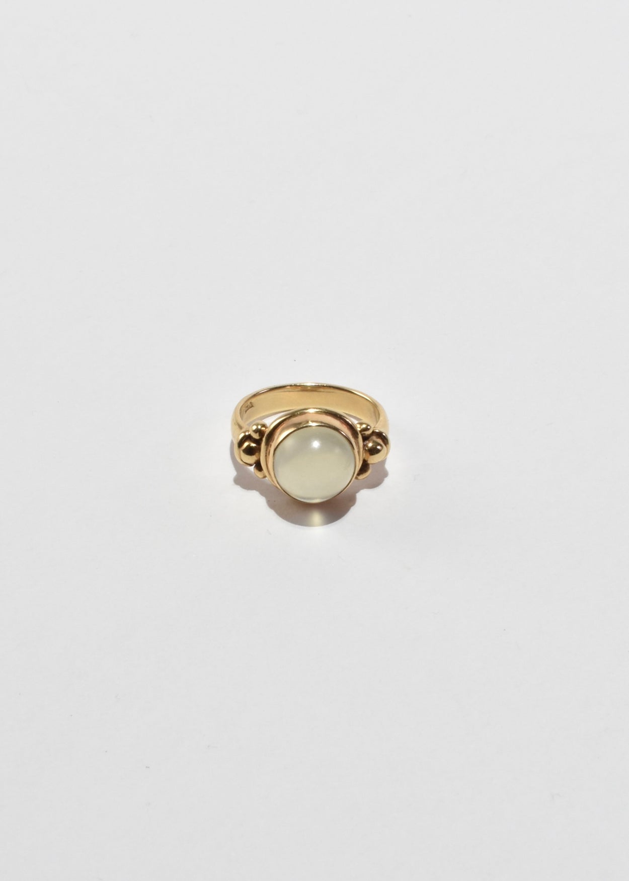 Gold Round Moonstone Ring