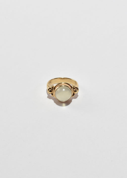 Gold Round Moonstone Ring