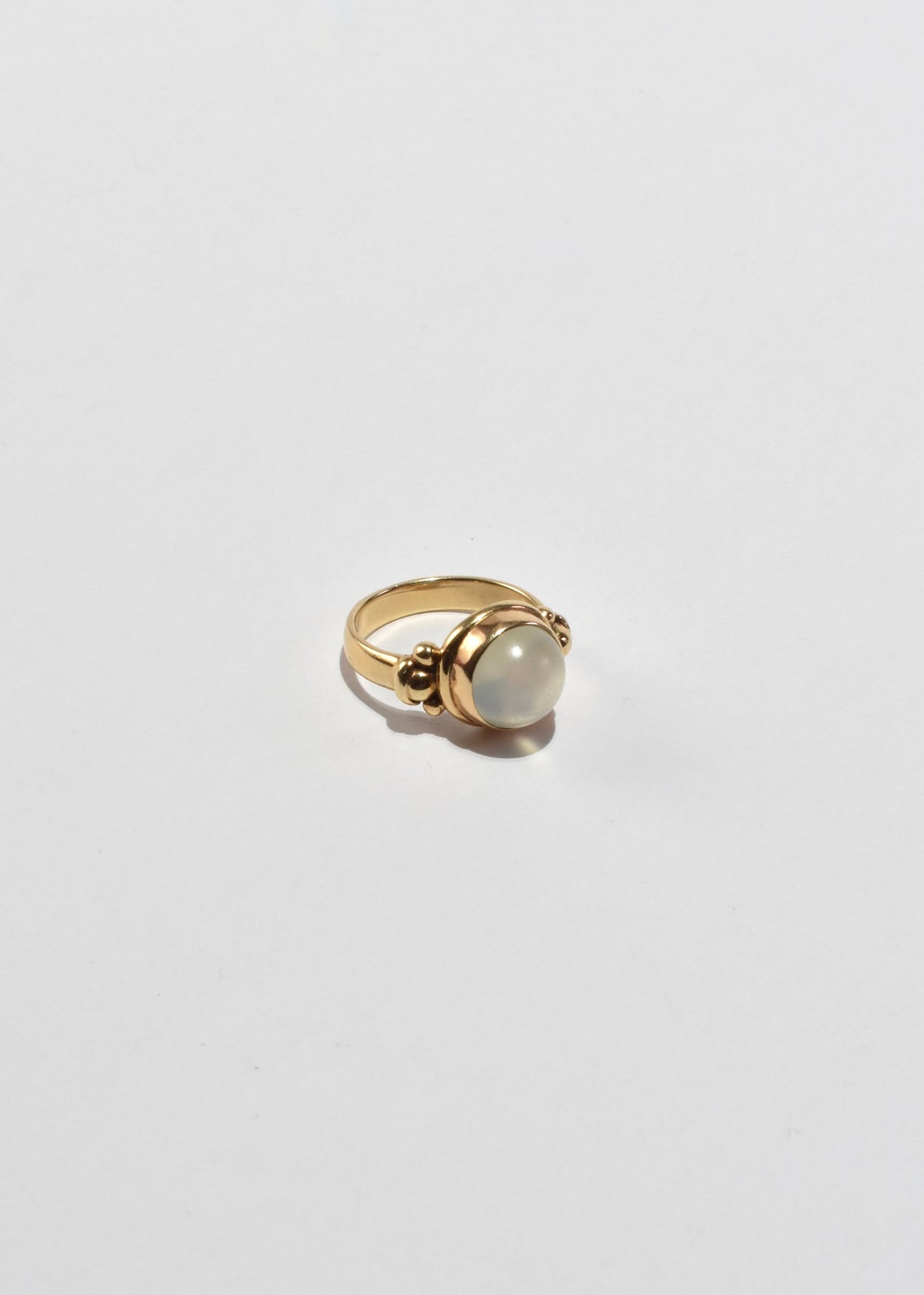 Gold Round Moonstone Ring