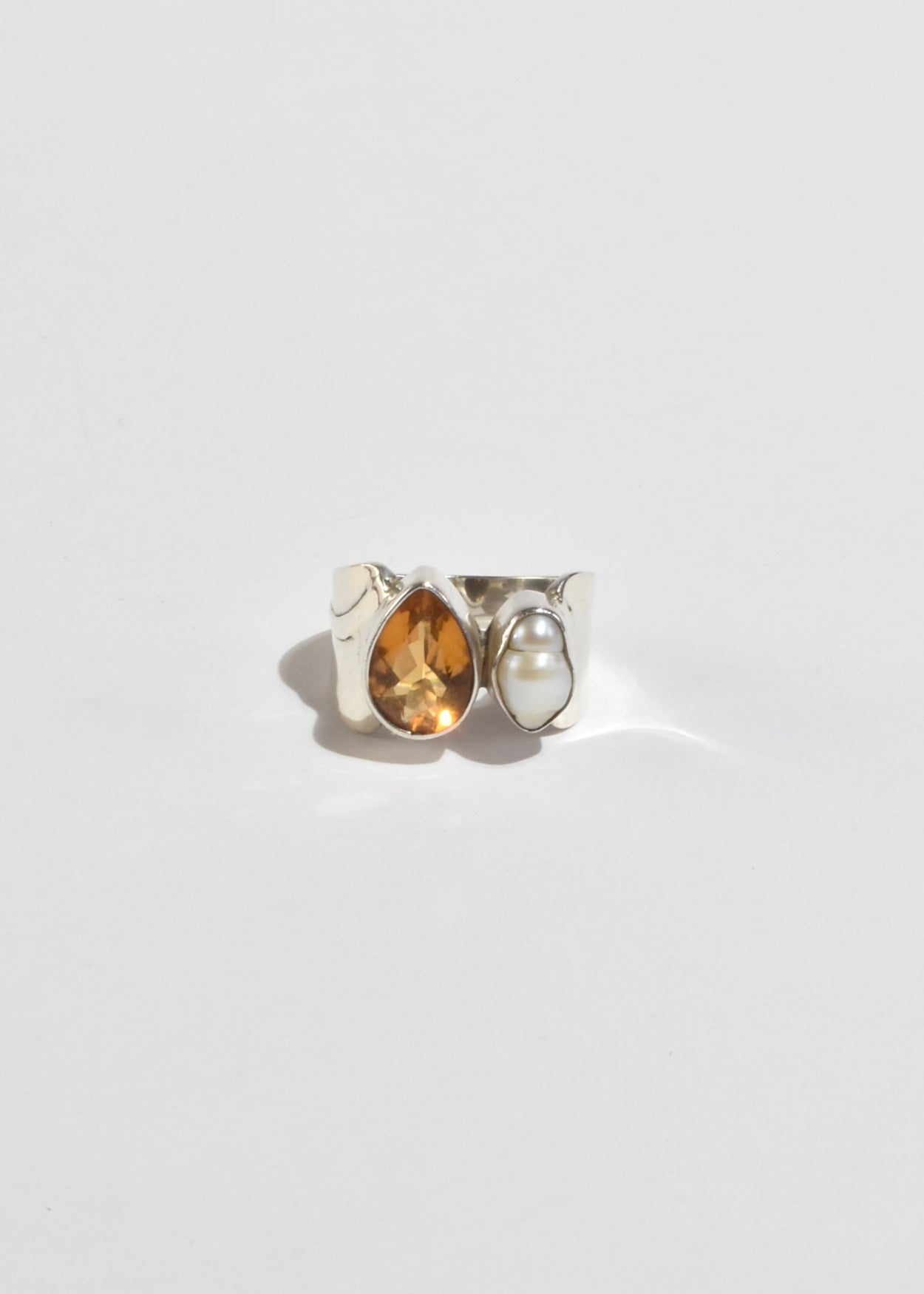 Citrine Pearl Ring