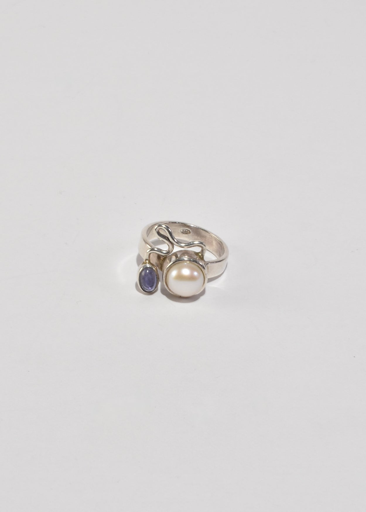 Iolite Pearl Ring