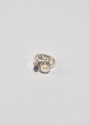 Iolite Pearl Ring