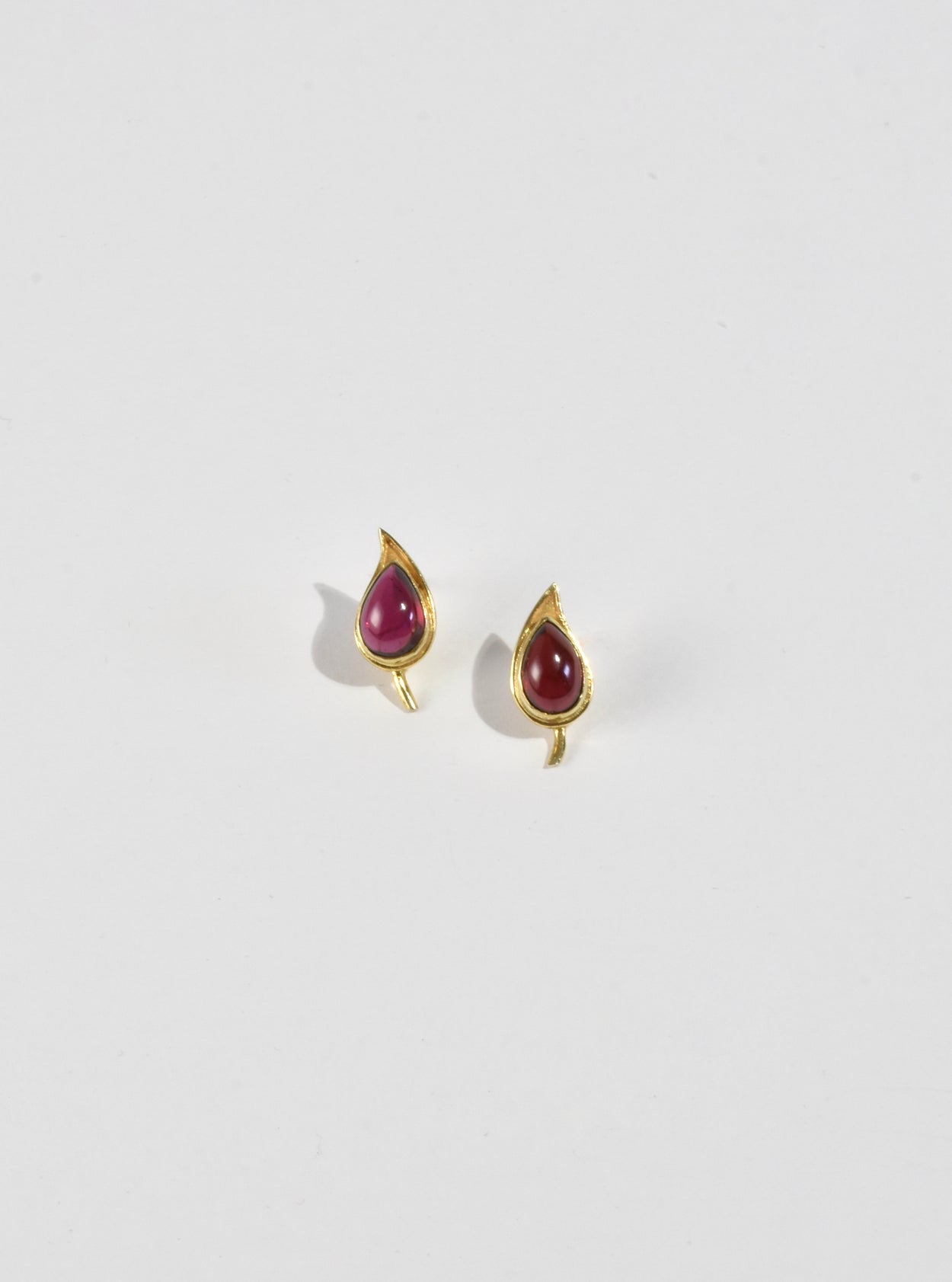 Garnet Leaf Earrings