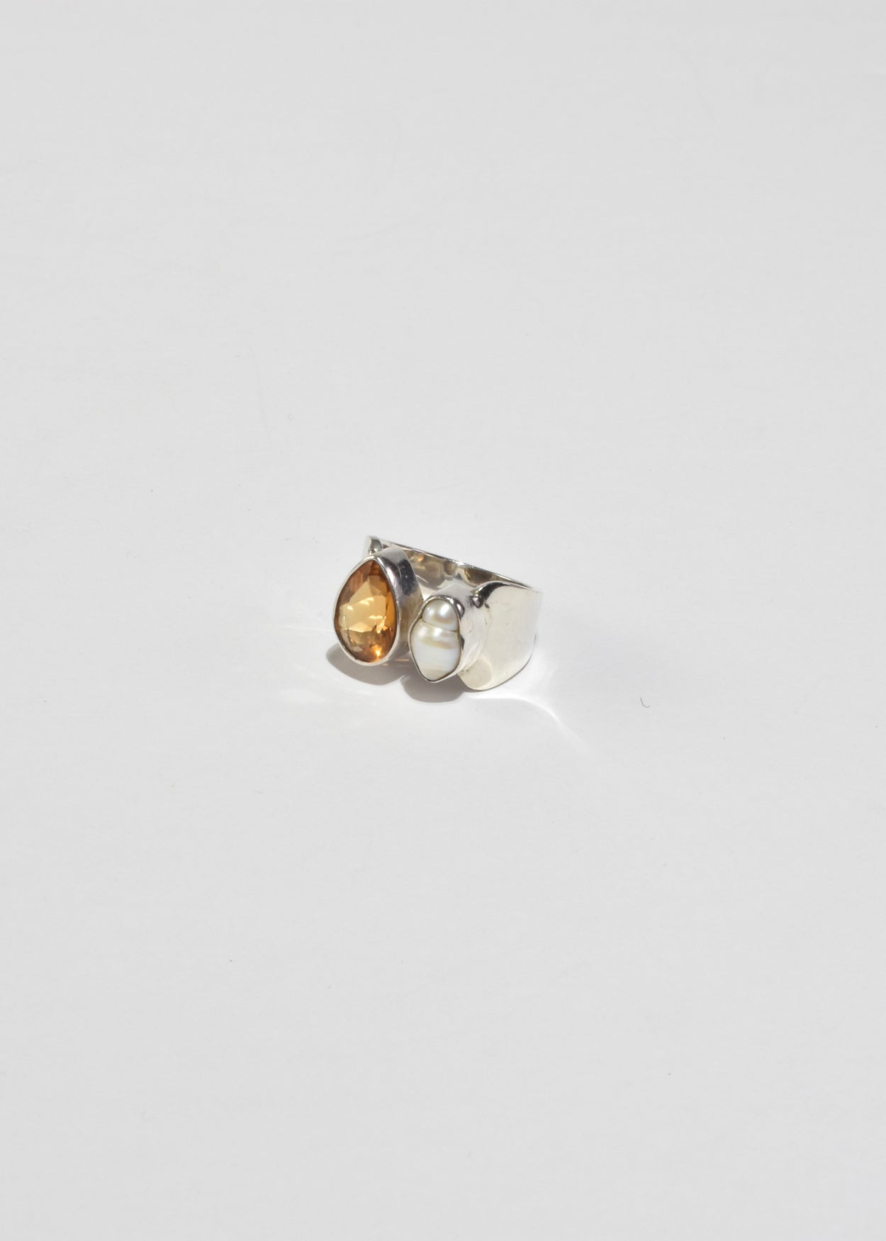 Citrine Pearl Ring