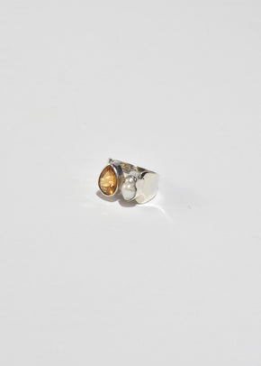 Citrine Pearl Ring