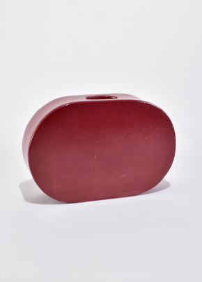 Oval Vase in Dark Red