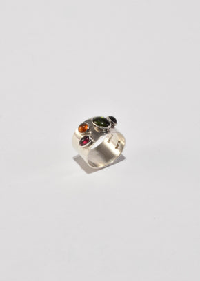 Silver Multi Stone Ring