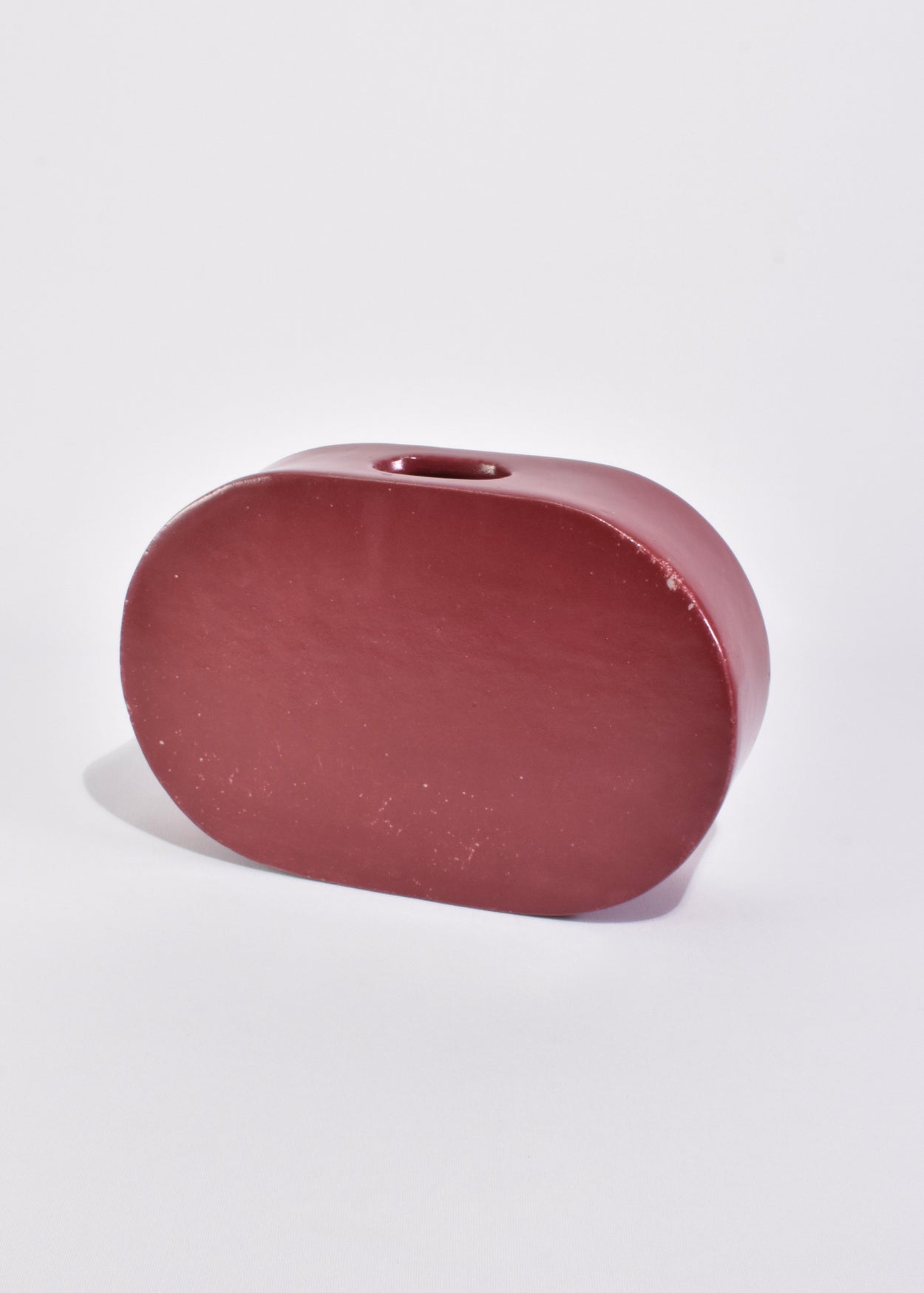 Oval Vase in Dark Red