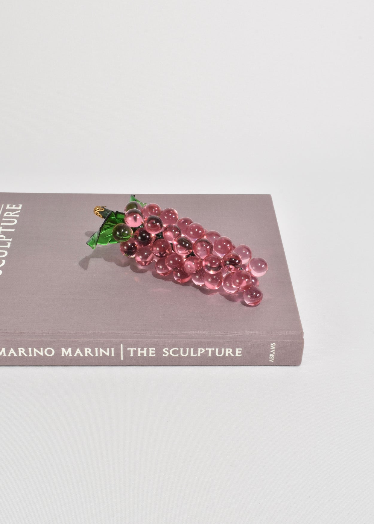 Pink Glass Grape Sculpture