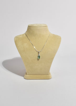 Teal Glass Pendant Necklace