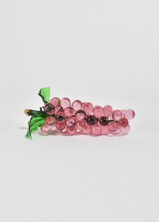 Pink Glass Grape Sculpture