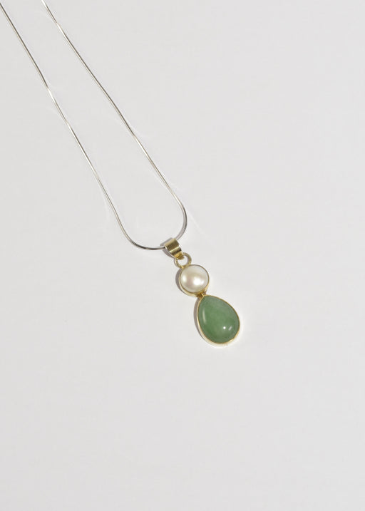 Pearl Aventurine Pendant Necklace