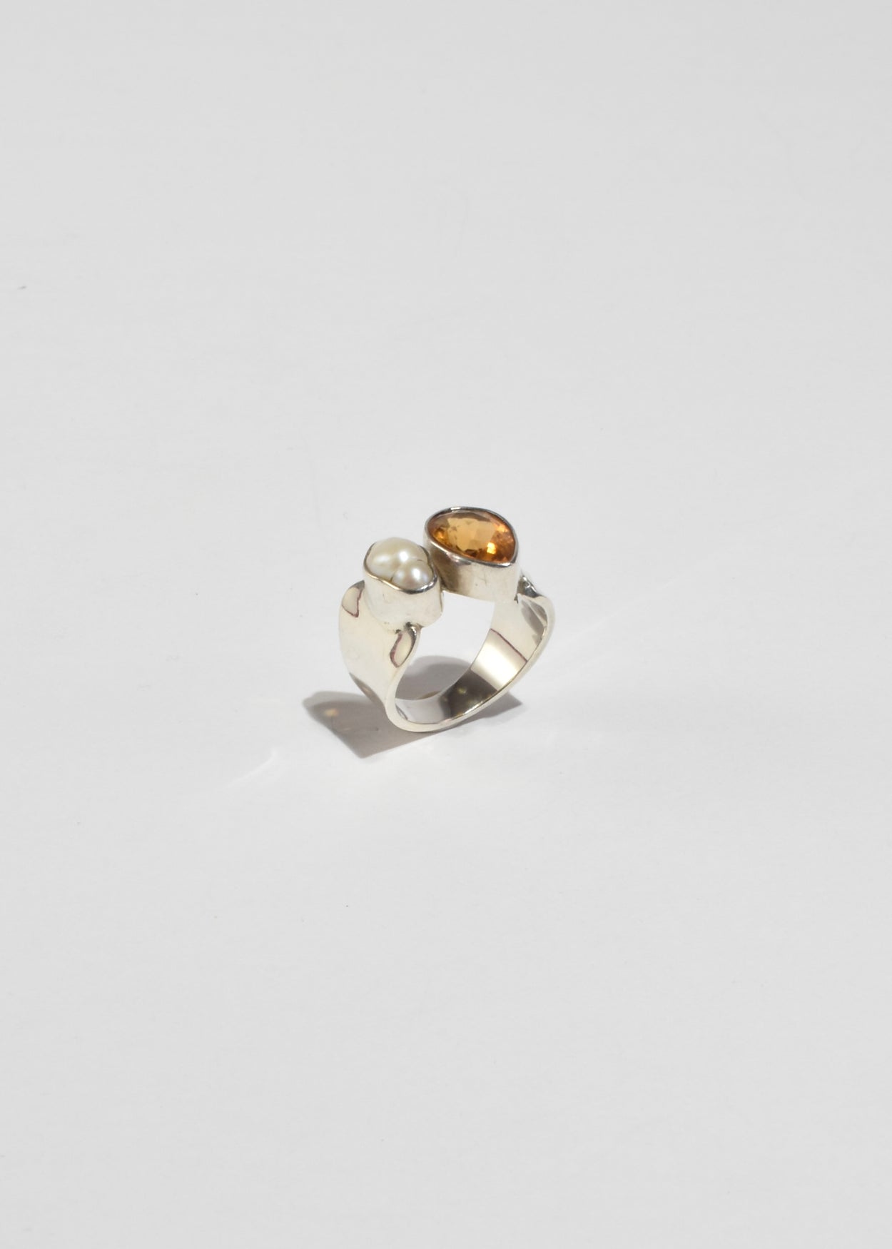 Citrine Pearl Ring