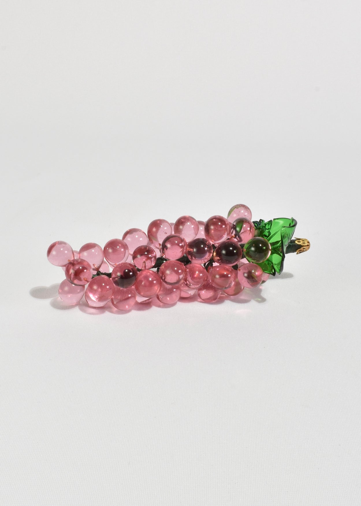 Pink Glass Grape Sculpture