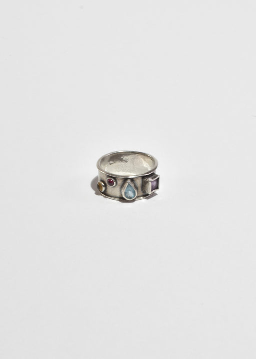 Silver Multi Stone Ring