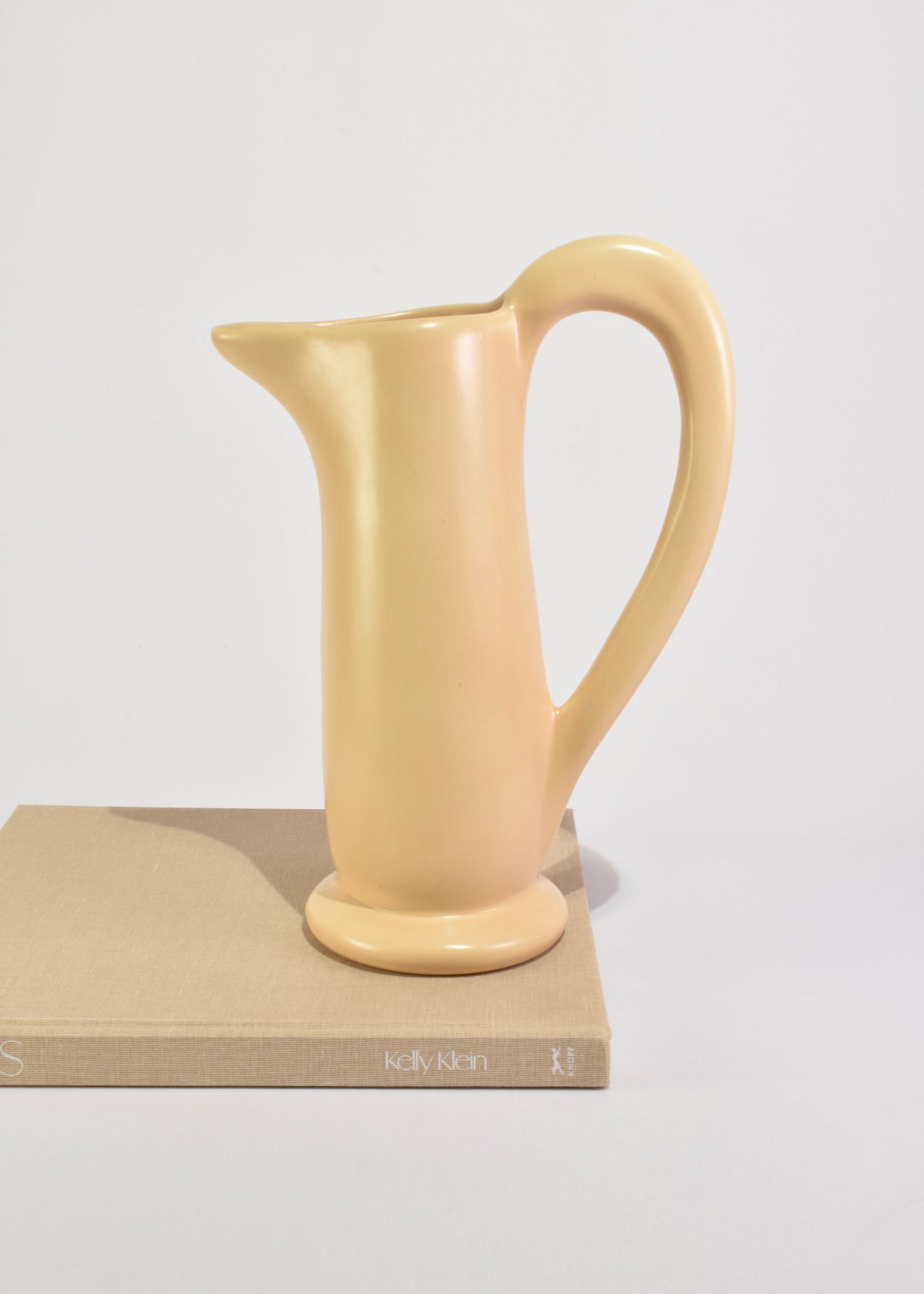 Pale Yellow Ceramic Pitcher