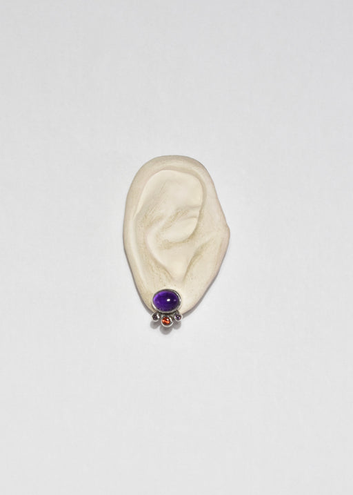 Amethyst Ruby Cluster Earrings