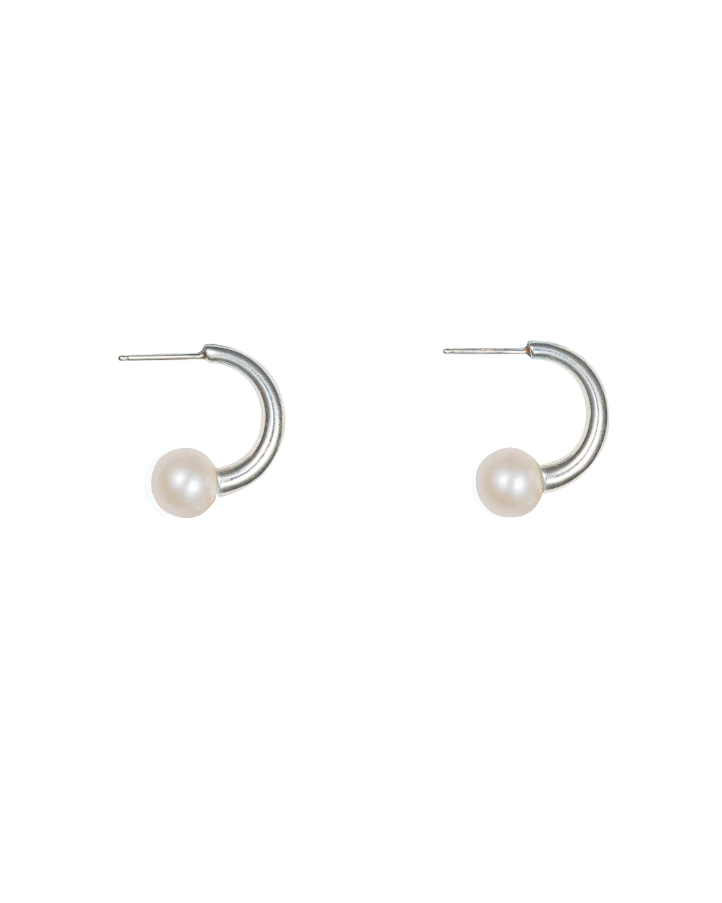 Figurine Pearl Hoop Earrings