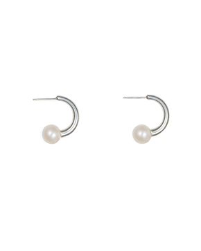 Figurine Pearl Hoop Earrings