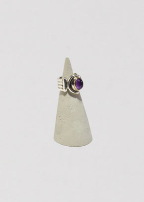 Ribbed Amethyst Ring