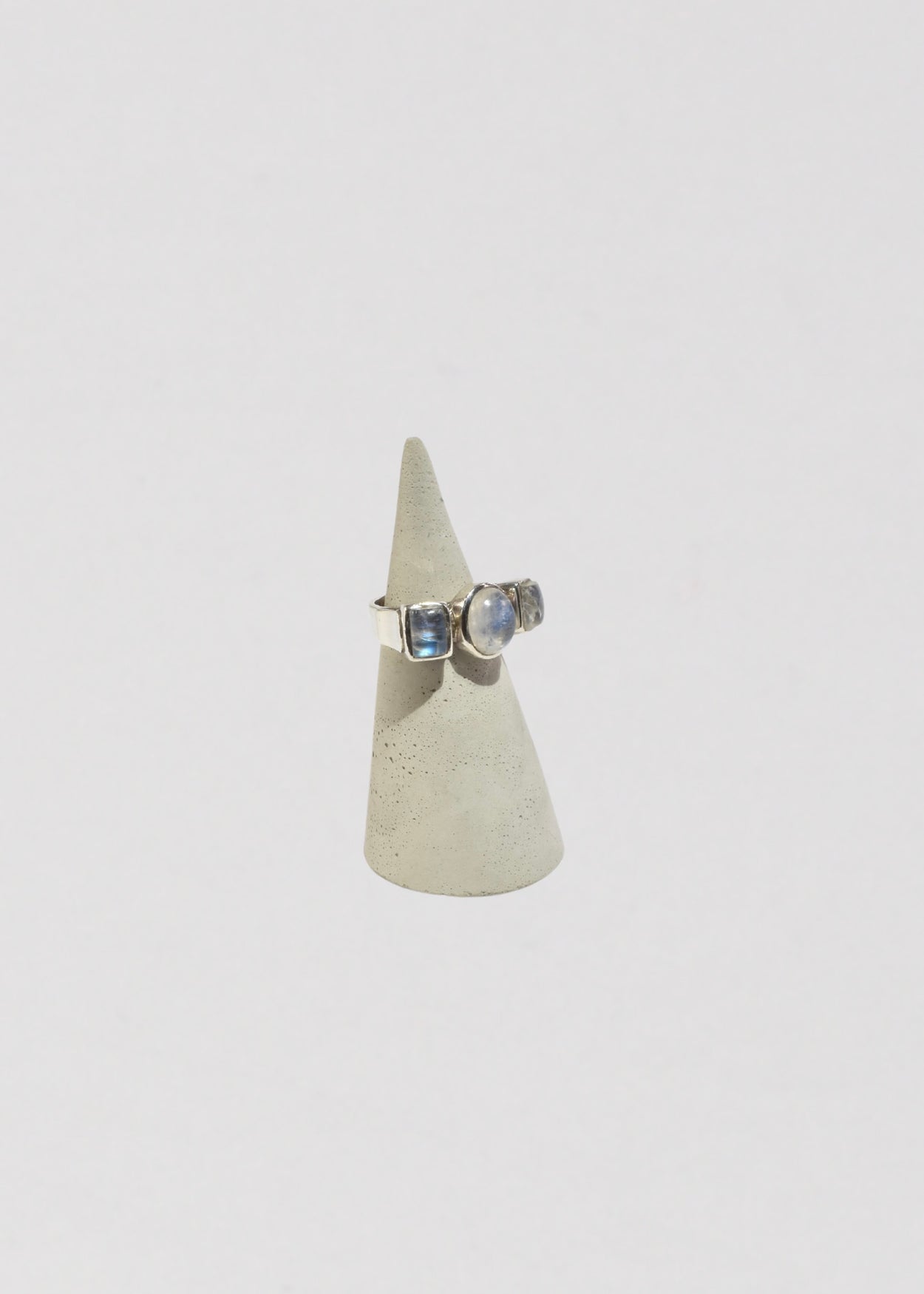 Geometric Moonstone Ring