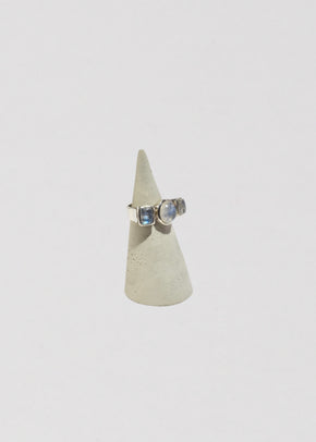 Geometric Moonstone Ring