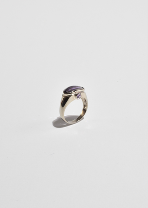 Faceted Modernist Amethyst Ring