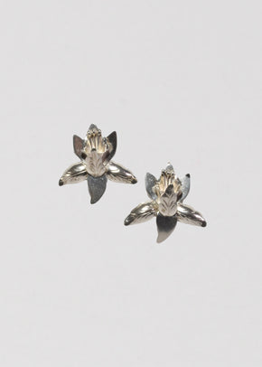 Silver Orchid Earrings