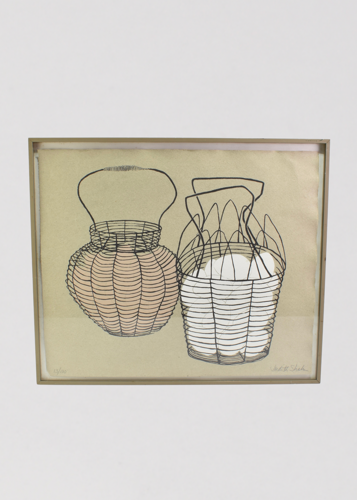 Egg Baskets Serigraph, Framed