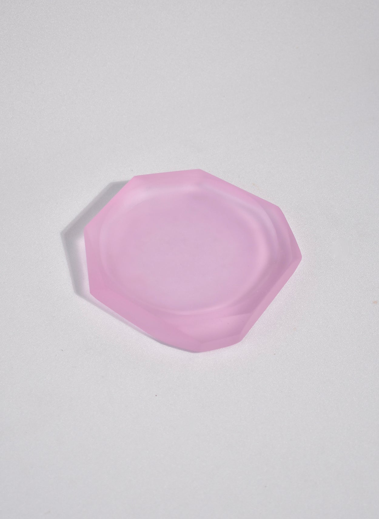 Faceted Glass Dish in Pink