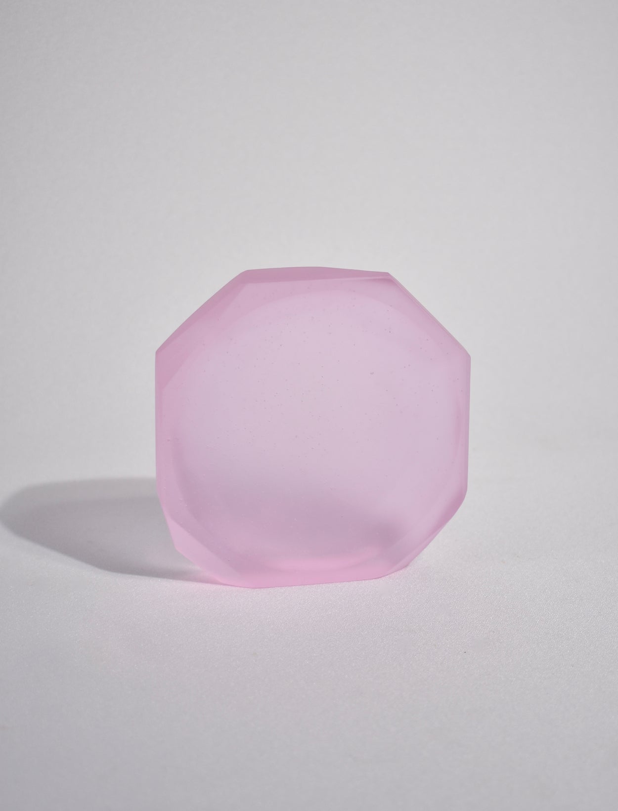 Faceted Glass Dish in Pink